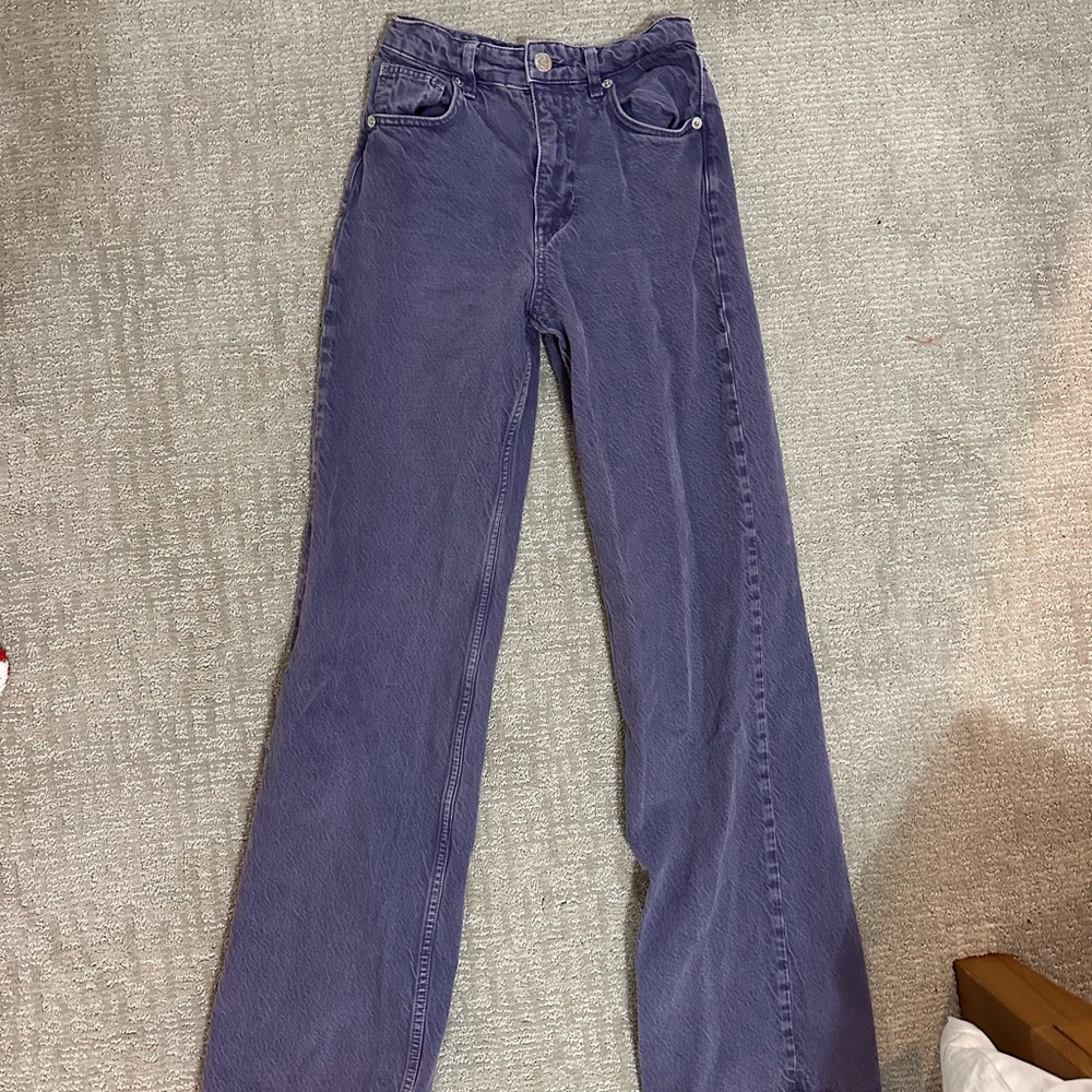 ZARA purple high-waisted jeans